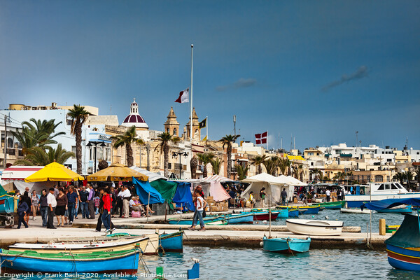 Harbour of Marsaxlokk, Malta Picture Board by Frank Bach