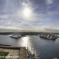 Buy canvas prints of Panorama of Valletta harbour, Malta by Frank Bach