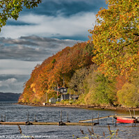 Buy canvas prints of Vejle Fjord resting areas in autumn at Ulbaekhus, Denmark by Frank Bach