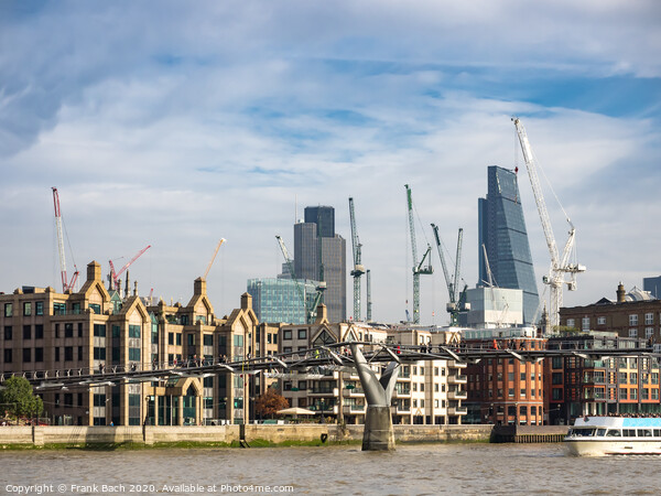 London skyline with Millenium bridge seen from the Picture Board by Frank Bach