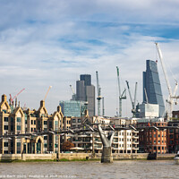 Buy canvas prints of London skyline with Millenium bridge seen from the by Frank Bach