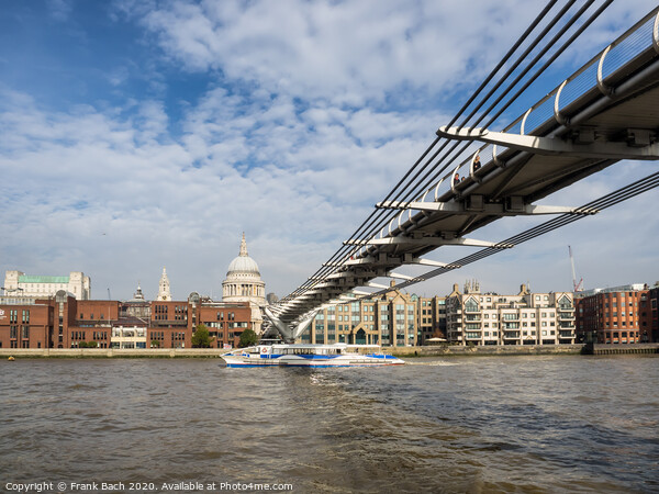 Millennium Bridge, London Picture Board by Frank Bach