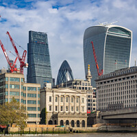 Buy canvas prints of London skyline with office buildings seen from riv by Frank Bach