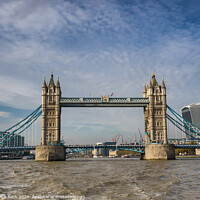 Buy canvas prints of Tower bridge panorama in London seen from river Th by Frank Bach