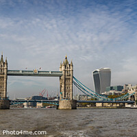 Buy canvas prints of Tower bridge panorama in London seen from river Thames by Frank Bach