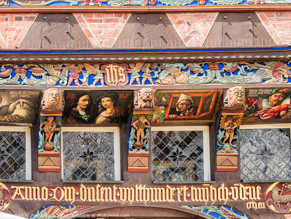 Old house detail on the main square in Hildesheim, Picture Board by Frank Bach