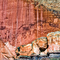 Buy canvas prints of Petroglyphs in Fremont Capitol Reef national monument, Utah by Frank Bach