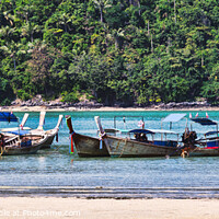 Buy canvas prints of Longboats on Phi Phi Island  Thailand by Frank Bach