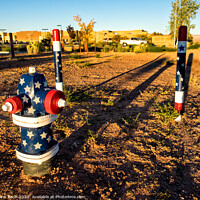 Buy canvas prints of Hydrants on an early morning in Page, Arizona by Frank Bach