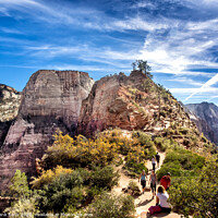 Buy canvas prints of Angels Landing in Zion National Park, Utah by Frank Bach