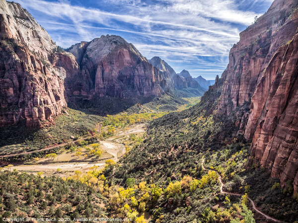 Zion National Park from tha path to Angels landing, Utah Picture Board by Frank Bach