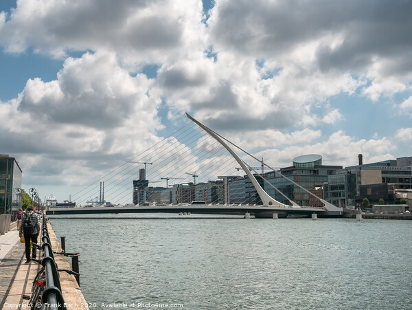 Samuel Beckett suspension bridge over the river Liffey in Dublin Picture Board by Frank Bach