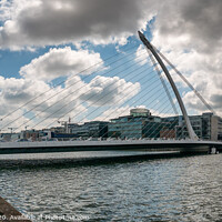 Buy canvas prints of Samuel Beckett suspension bridge over the river Liffey in Dublin by Frank Bach