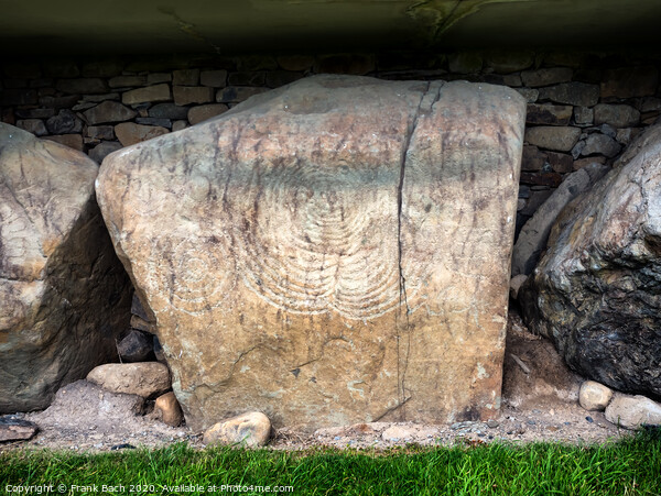 Knowth Neolithic Mound, Kerbstone with spirals and lozenges, Ireland Picture Board by Frank Bach