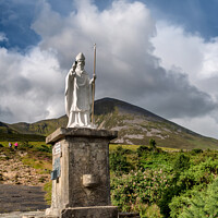 Buy canvas prints of Pathway start with statue to Croagh Patrick in Westport Ireland by Frank Bach