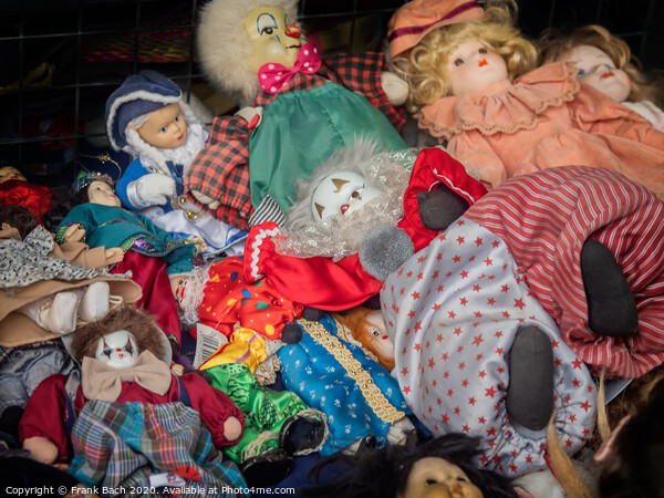 Worn out dolls puppets  on a flea market in Rome, Italy Picture Board by Frank Bach