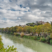 Buy canvas prints of Tiber river in Rome seen from Ponte sublicio, Italy by Frank Bach