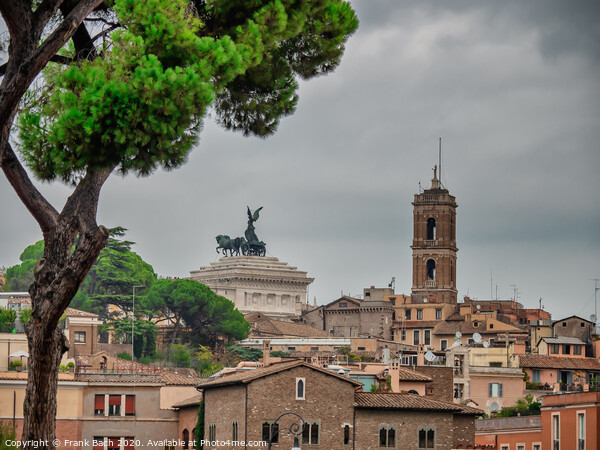 Panorama of Rome with Piazza Venezia, Italy Picture Board by Frank Bach