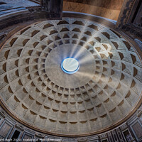 Buy canvas prints of Pantheon roof in Rome with sunrays, Italy by Frank Bach