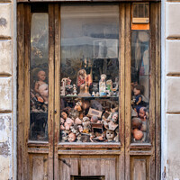 Buy canvas prints of Ospedale delle Bambole doll repair shop in Rome, Italy by Frank Bach