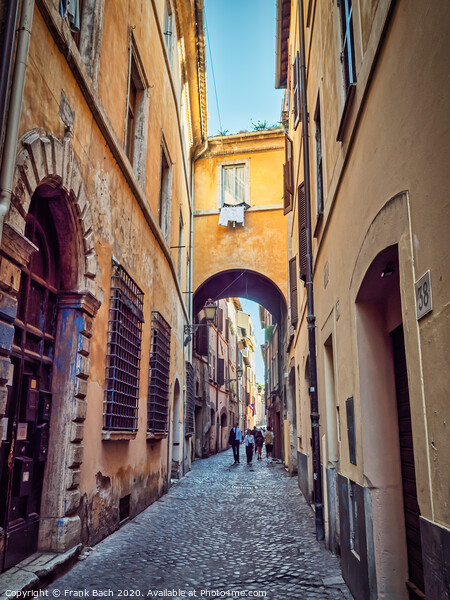 Small narrow streets near Campo dei Fiori, Rome Italy Picture Board by Frank Bach
