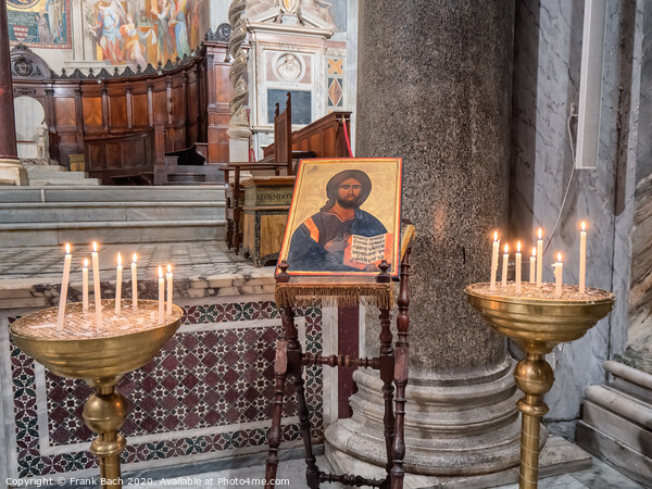 Santa Maria in Trastevere Basilica interior, Rome Italy Picture Board by Frank Bach