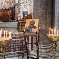 Buy canvas prints of Santa Maria in Trastevere Basilica interior, Rome Italy by Frank Bach