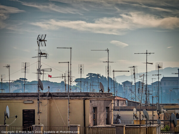 Vintage tv aerials antennas in Rome, Italy Picture Board by Frank Bach
