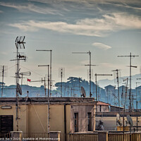 Buy canvas prints of Vintage tv aerials antennas in Rome, Italy by Frank Bach