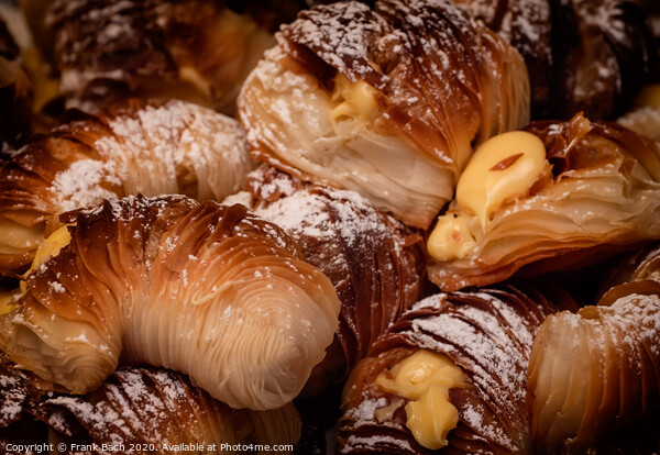 Pile of filled croissants for sale in a bakery in Trastevere, Ro Picture Board by Frank Bach