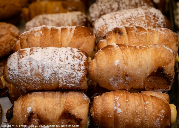 Pile of Pain au Chocolats for sale in a bakery in Trastevere, Ro Picture Board by Frank Bach
