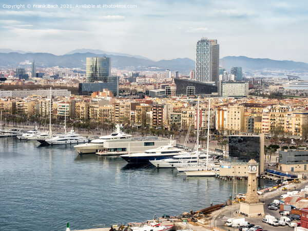 View of the Harbor district in Barcelona Picture Board by Frank Bach