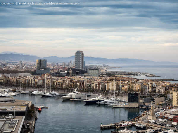 View of the Harbor district in Barcelona Picture Board by Frank Bach