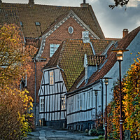 Buy canvas prints of Small streets in Stubbekoebing Falster in rural Denmark by Frank Bach