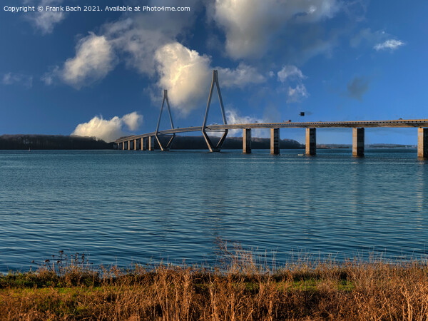 Faroe bridge in the archipelago, southern part of Denmark Picture Board by Frank Bach