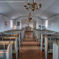 Buy canvas prints of Lildstrand tiny church in Thy rural Denmark by Frank Bach