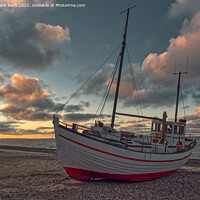 Buy canvas prints of Lildstrand landing place for coastal fishing vessels in rural De by Frank Bach