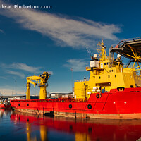 Buy canvas prints of Rescue oil and wind service ship in Esbjerg harbor, Denmark by Frank Bach