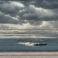 Buy canvas prints of Hjerting Beach in Esbjerg at a sunny winters day, Denmark by Frank Bach