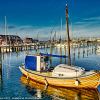 Buy canvas prints of Harbor marina in Juelsminde for small boats, Jutland Denmark by Frank Bach