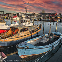 Buy canvas prints of Harbor marina in Juelsminde for small boats, Jutland Denmark by Frank Bach
