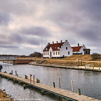 Buy canvas prints of King Frederik VII canal in Loegstoer harbor in rural Denmark by Frank Bach