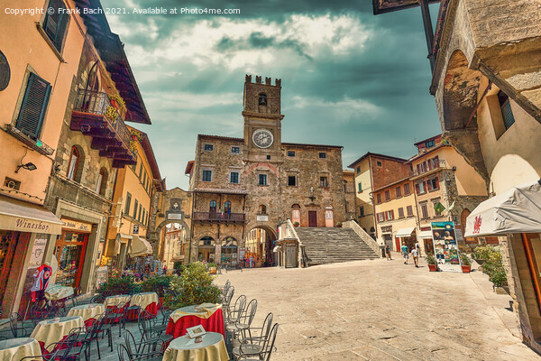 Cortona main square in Umbria, Italy Picture Board by Frank Bach