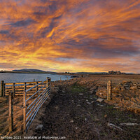 Buy canvas prints of Dramatic Sunset over Fitfull Head, Shetland by Richard Ashbee