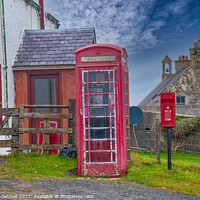 Buy canvas prints of The Red telephone box, Shetland by Richard Ashbee