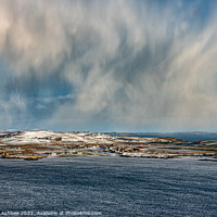 Buy canvas prints of Dramatic snow storm over Cunningsburgh Shetland by Richard Ashbee