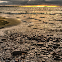 Buy canvas prints of Shetland Quendale stream reaches beach by Richard Ashbee