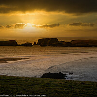 Buy canvas prints of Sunset at St Ninian's Isle Shetland by Richard Ashbee