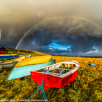 Buy canvas prints of Shetland Coastal  winter rainbow by Richard Ashbee