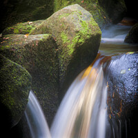 Buy canvas prints of Silky waters of Padley Gorge, Derbyshire by Richard Ashbee